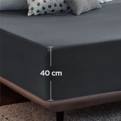 2000TC Hotel Quality Fitted Sheets - 2 Piece Fitted Sheets  -Breathable Bedding - Wrinkle, Fade, Stain Resistant- 16inch/40cm