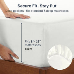 Hotel Quality Fitted sheets - 2 Piece Fitted sheets  -Breathable Bedding - Wrinkle, Fade, Stain Resistant- 26inch/40cm Deep P