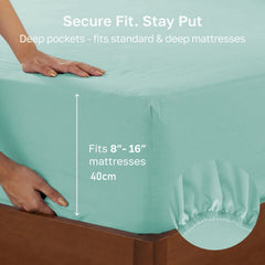 Hotel Quality Fitted sheets - 2 Piece Fitted sheets  -Breathable Bedding - Wrinkle, Fade, Stain Resistant- 26inch/40cm Deep P