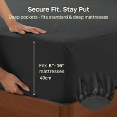 Hotel Quality Fitted sheets - 2 Piece Fitted sheets  -Breathable Bedding - Wrinkle, Fade, Stain Resistant- 26inch/40cm Deep P
