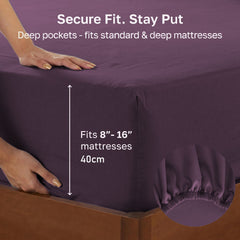 Hotel Quality Fitted sheets - 2 Piece Fitted sheets  -Breathable Bedding - Wrinkle, Fade, Stain Resistant- 26inch/40cm Deep P