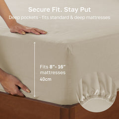 Hotel Quality Fitted sheets - 2 Piece Fitted sheets  -Breathable Bedding - Wrinkle, Fade, Stain Resistant- 26inch/40cm Deep P