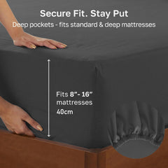 Hotel Quality Fitted sheets - 2 Piece Fitted sheets  -Breathable Bedding - Wrinkle, Fade, Stain Resistant- 26inch/40cm Deep P