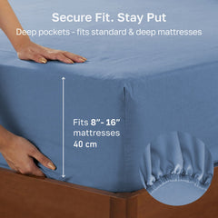 Hotel Quality Fitted sheets - 2 Piece Fitted sheets  -Breathable Bedding - Wrinkle, Fade, Stain Resistant- 26inch/40cm Deep P