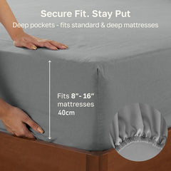 Hotel Quality Fitted sheets - 2 Piece Fitted sheets  -Breathable Bedding - Wrinkle, Fade, Stain Resistant- 26inch/40cm Deep P