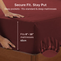 Hotel Quality Fitted sheets - 2 Piece Fitted sheets  -Breathable Bedding - Wrinkle, Fade, Stain Resistant- 26inch/40cm Deep P