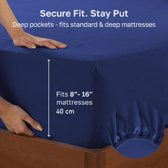 Hotel Quality Fitted sheets - 2 Piece Fitted sheets  -Breathable Bedding - Wrinkle, Fade, Stain Resistant- 26inch/40cm Deep P
