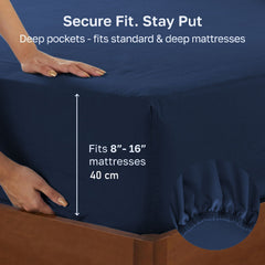 Hotel Quality Fitted sheets - 2 Piece Fitted sheets  -Breathable Bedding - Wrinkle, Fade, Stain Resistant- 26inch/40cm Deep P