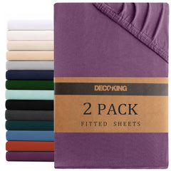 Hotel Quality Fitted sheets - 2 Piece Fitted sheets  -Breathable Bedding - Wrinkle, Fade, Stain Resistant- 26inch/40cm Deep P