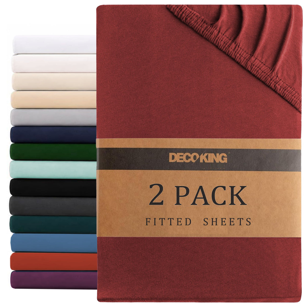 Hotel Quality Fitted sheets - 2 Piece Fitted sheets  -Breathable Bedding - Wrinkle, Fade, Stain Resistant- 26inch/40cm Deep P