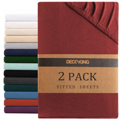 Hotel Quality Fitted sheets - 2 Piece Fitted sheets  -Breathable Bedding - Wrinkle, Fade, Stain Resistant- 26inch/40cm Deep P