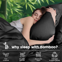 Hotel Breathable Bamboo Fitted Sheet & Pillowcase-3 Piece-Ultra Soft 2000TC Breathable Fitted Bed Sheets Set with 37 Centimet