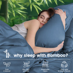 Hotel Breathable Bamboo Fitted Sheet & Pillowcase-3 Piece-Ultra Soft 2000TC Breathable Fitted Bed Sheets Set with 37 Centimet