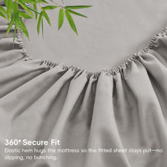 Hotel Breathable Bamboo Fitted Sheet & Pillowcase-3 Piece-Ultra Soft 2000TC Breathable Fitted Bed Sheets Set with 37 Centimet