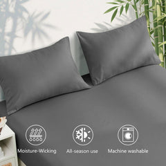 4 Piece Ultra Soft Bamboo Breathable Sheet Set -Hotel 2000TC Breathable Bed Sheets Set with 37 Centimetre Deep Pocket-Breatha