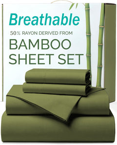 4 Piece Ultra Soft Bamboo Breathable Sheet Set -Hotel 2000TC Breathable Bed Sheets Set with 37 Centimetre Deep Pocket-Breatha