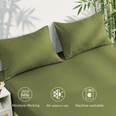 4 Piece Ultra Soft Bamboo Breathable Sheet Set -Hotel 2000TC Breathable Bed Sheets Set with 37 Centimetre Deep Pocket-Breatha