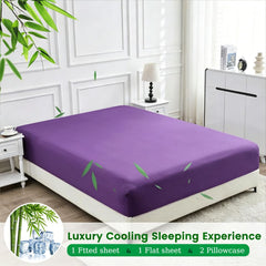 4 Piece Ultra Soft Bamboo Breathable Sheet Set -Hotel 2000TC Breathable Bed Sheets Set with 37 Centimetre Deep Pocket-Breatha