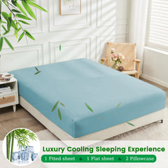 4 Piece Ultra Soft Bamboo Breathable Sheet Set -Hotel 2000TC Breathable Bed Sheets Set with 37 Centimetre Deep Pocket-Breatha