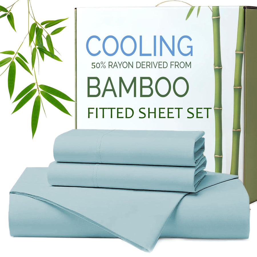 2000TC Hotel Style Bamboo Sheet Set - Deep Pocket - Blue - King - 3-Piece