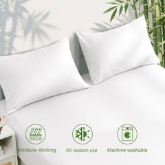 4 Piece Ultra Soft Bamboo Breathable Sheet Set -Hotel 2000TC Breathable Bed Sheets Set with 37 Centimetre Deep Pocket-Breatha