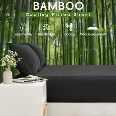4 Piece Ultra Soft Bamboo Breathable Sheet Set -Hotel 2000TC Breathable Bed Sheets Set with 37 Centimetre Deep Pocket-Breatha