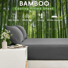 4 Piece Ultra Soft Bamboo Breathable Sheet Set -Hotel 2000TC Breathable Bed Sheets Set with 37 Centimetre Deep Pocket-Breatha