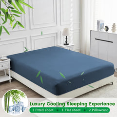 4 Piece Ultra Soft Bamboo Breathable Sheet Set -Hotel 2000TC Breathable Bed Sheets Set with 37 Centimetre Deep Pocket-Breatha