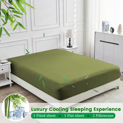 4 Piece Ultra Soft Bamboo Breathable Sheet Set -Hotel 2000TC Breathable Bed Sheets Set with 37 Centimetre Deep Pocket-Breatha