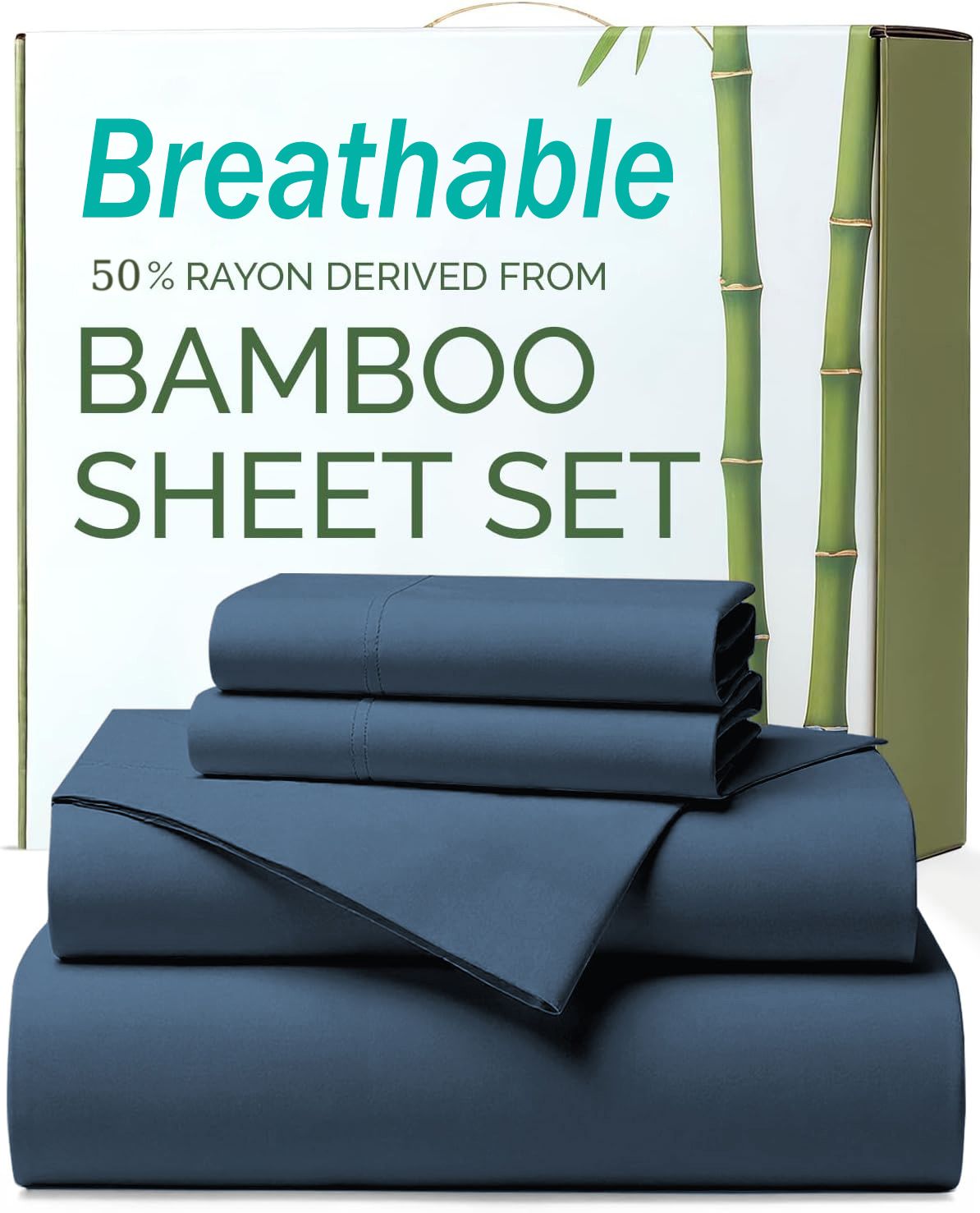 3 Piece Ultra Soft Bamboo Breathable Sheet Set -Hotel 2000TC Breathable Bed Sheets Set with 37 Centimetre Deep Pocket-Breatha
