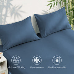 3 Piece Ultra Soft Bamboo Breathable Sheet Set -Hotel 2000TC Breathable Bed Sheets Set with 37 Centimetre Deep Pocket-Breatha