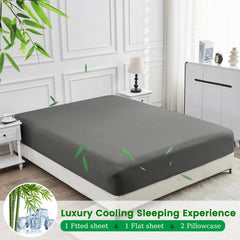 4 Piece Ultra Soft Bamboo Breathable Sheet Set -Hotel 2000TC Breathable Bed Sheets Set with 40 Centimetre Deep Pocket-Breatha