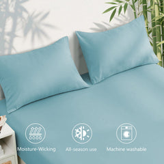 4 Piece Ultra Soft Bamboo Breathable Sheet Set -Hotel 2000TC Breathable Bed Sheets Set with 40 Centimetre Deep Pocket-Breatha