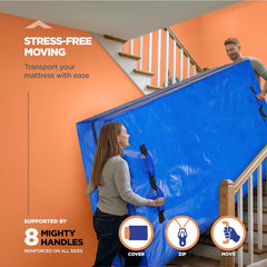 Waterproof Mattress Bag Mattresses Protector Plastic Moving Storage Dust Cover Carry Bed Zipper Packing Reusable Disposal, Ex
