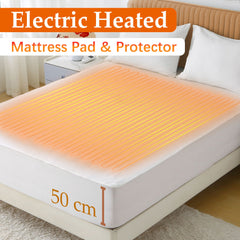 Heated Mattress Pad - Bedding Electric Blanket with 9 Heat Setting & 9-Hour Auto Off, Heated Mattress Pad-Machine Washable Fu