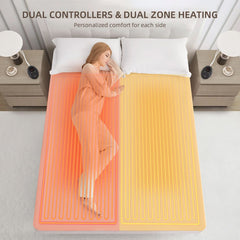 Heated Mattress Pad - Bedding Electric Blanket with 9 Heat Setting & 9-Hour Auto Off, Heated Mattress Pad-Machine Washable Fu
