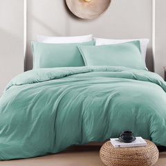 Hotel Soft Microfiber Duvet Cover Set-2000TC Quilt Cover Set & Pillowcases -1 Donna Cover Zipper Closure & 1 x Pillowcases-Br
