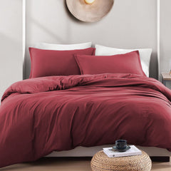 Hotel Soft Microfiber Duvet Cover Set-2000TC Quilt Cover Set & Pillowcases -1 Donna Cover Zipper Closure & 1 x Pillowcases-Br