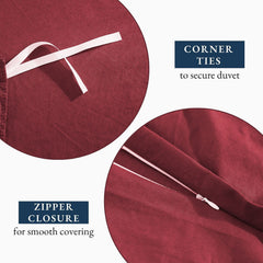 Hotel Soft Microfiber Duvet Cover Set-2000TC Quilt Cover Set & Pillowcases -1 Donna Cover Zipper Closure & 1 x Pillowcases-Br