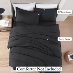 Hotel Soft Microfiber Duvet Cover Set-2000TC Quilt Cover Set & Pillowcases -1 Donna Cover Zipper Closure & 1 x Pillowcases-Br