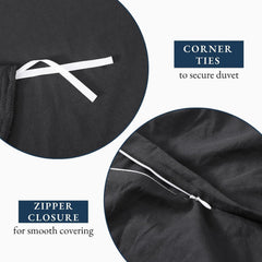 Hotel Soft Microfiber Duvet Cover Set-2000TC Quilt Cover Set & Pillowcases -1 Donna Cover Zipper Closure & 1 x Pillowcases-Br