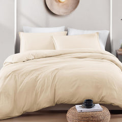 Hotel Soft Microfiber Duvet Cover Set-2000TC Quilt Cover Set & Pillowcases -1 Donna Cover Zipper Closure & 1 x Pillowcases-Br