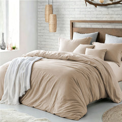 Hotel Soft Microfiber Duvet Cover Set-2000TC Quilt Cover Set & Pillowcases -1 Donna Cover Zipper Closure & 1 x Pillowcases-Br