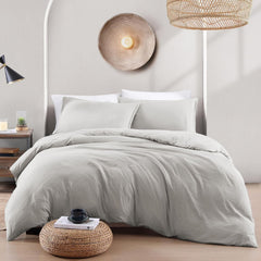 Hotel Soft Microfiber Duvet Cover Set-2000TC Quilt Cover Set & Pillowcases -1 Donna Cover Zipper Closure & 1 x Pillowcases-Br