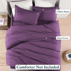 Hotel Soft Microfiber Duvet Cover Set-2000TC Quilt Cover Set & Pillowcases -1 Donna Cover Zipper Closure & 1 x Pillowcases-Br