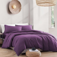 Hotel Soft Microfiber Duvet Cover Set-2000TC Quilt Cover Set & Pillowcases -1 Donna Cover Zipper Closure & 1 x Pillowcases-Br