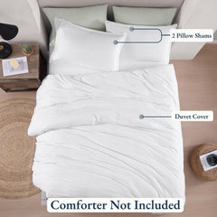 Hotel Soft Microfiber Duvet Cover Set-2000TC Quilt Cover Set & Pillowcases -1 Donna Cover Zipper Closure & 1 x Pillowcases-Br