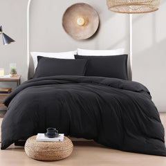 Hotel Soft Microfiber Duvet Cover Set-2000TC Quilt Cover Set & Pillowcases -1 Donna Cover Zipper Closure & 1 x Pillowcases-Br