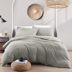 Hotel Soft Microfiber Duvet Cover Set-2000TC Quilt Cover Set & Pillowcases -1 Donna Cover Zipper Closure & 1 x Pillowcases-Br