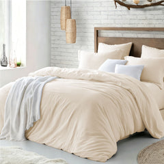 Hotel Soft Microfiber Duvet Cover Set-2000TC Quilt Cover Set & Pillowcases -1 Donna Cover Zipper Closure & 1 x Pillowcases-Br